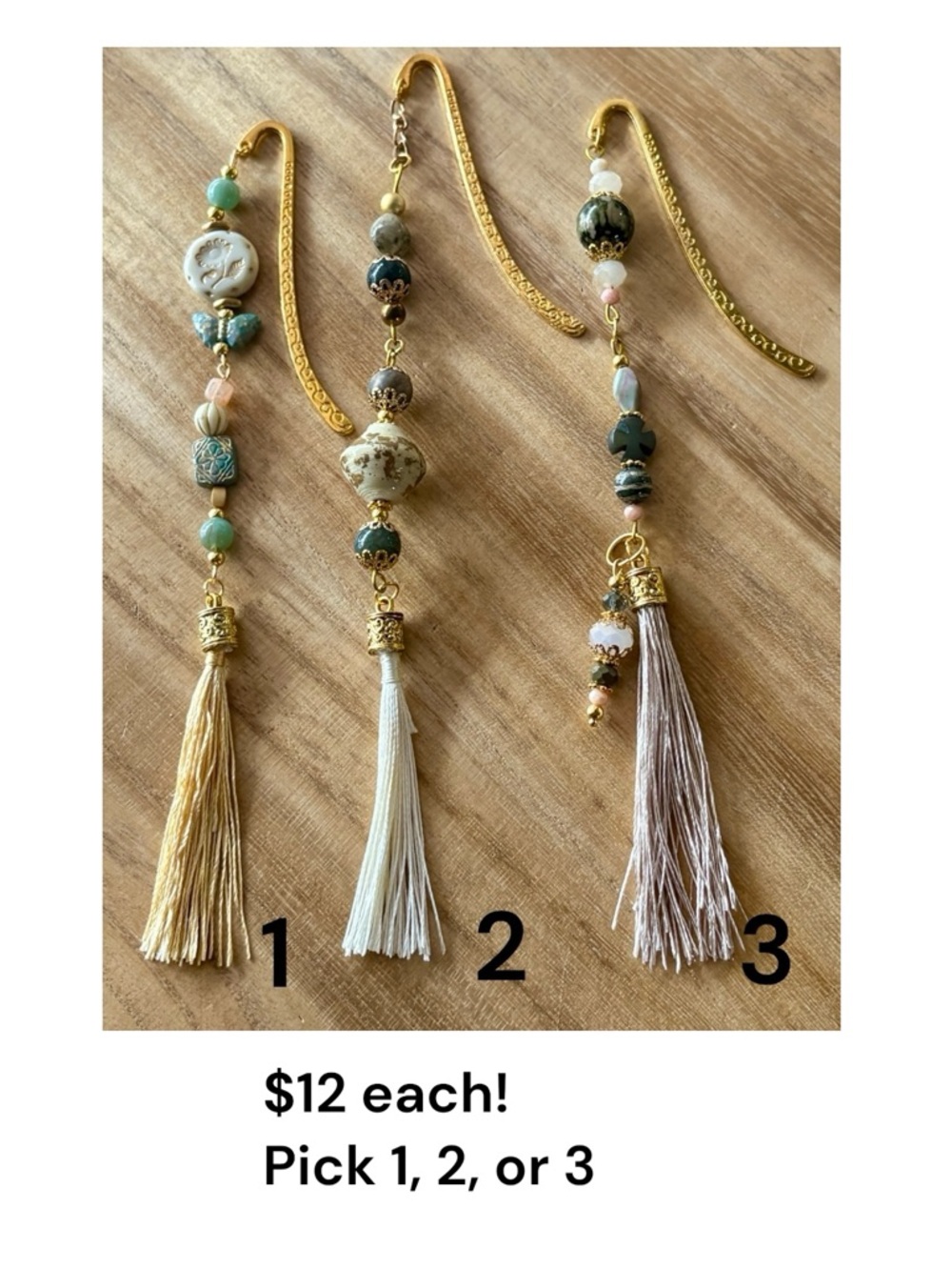 Handmade Beaded Tassel bookmarks for books, Bibles & Journals